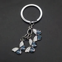 2021 new colorful enamel butterfly keychain insects color butterfly car key women bag accessories jewelry gifts