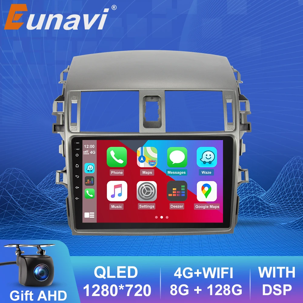 

Автомагнитола Eunavi на Android 10, мультимедийный плеер с GPS для Toyota Corolla E140, E150, 2006-2013, автомагнитола с 4 ГБ, 64 ГБ, DSP, Carplay, 2 Din, DSP