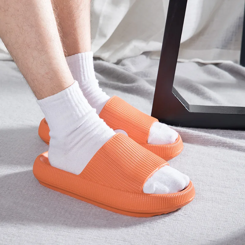 Simple Support Shoes Summer Home Bathroom Non-slip Thick-soled Couples Wear Bathing Wear-resistant Sandals and Slippers