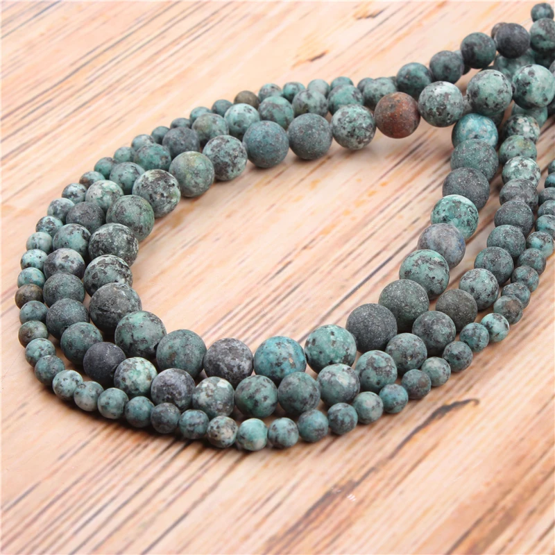 

Wholesale Frosted African Pine 4/6/8/10 / 12mm Natural Stone Loose Beads Jewelry Bracelet Necklace Make