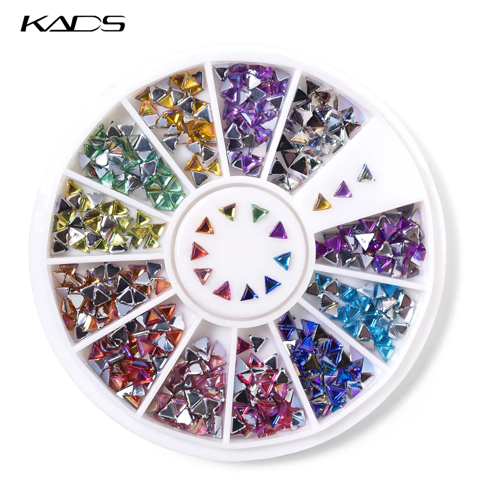 KADS 1.5*3 мм AB Цвет Треугольник 600pcs12 Стиль Красочные Искусство Ногтей Советы