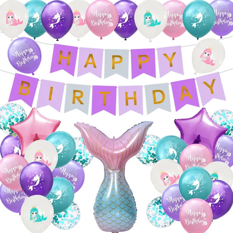 

Mermaid Tail Balloon Arch Set Dinosaurs Flamingo Unicorns Birthday Party Decorations Supplies Aluminum Foil Latex