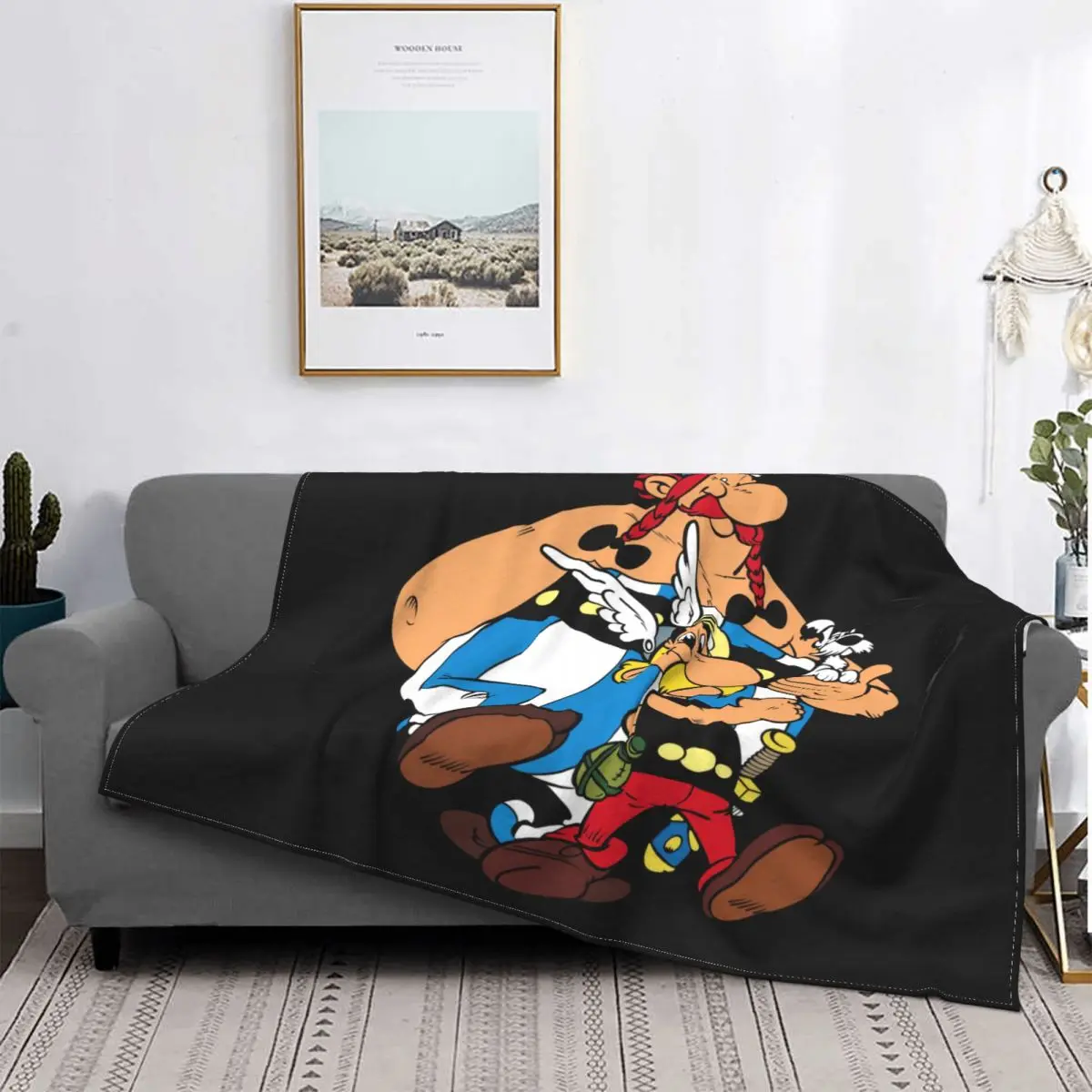 

Manta Retro clásica de Astérix y Obélix, colcha a cuadros para cama, colcha 90, textil de lujo para el hogar