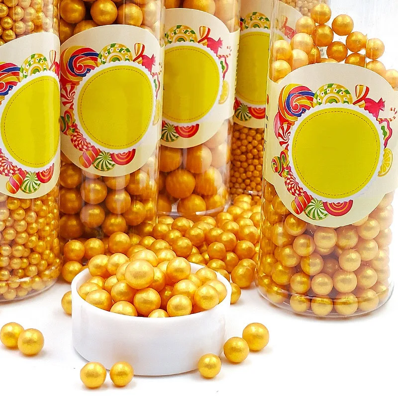 130 г золотые дражи съедобные сахарные жемчужные шарики украшения торта