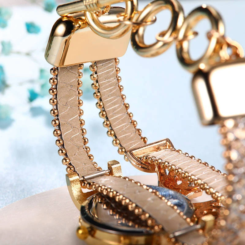 Женские кварцевые наручные часы с золотистым браслетом|Женские часы| |