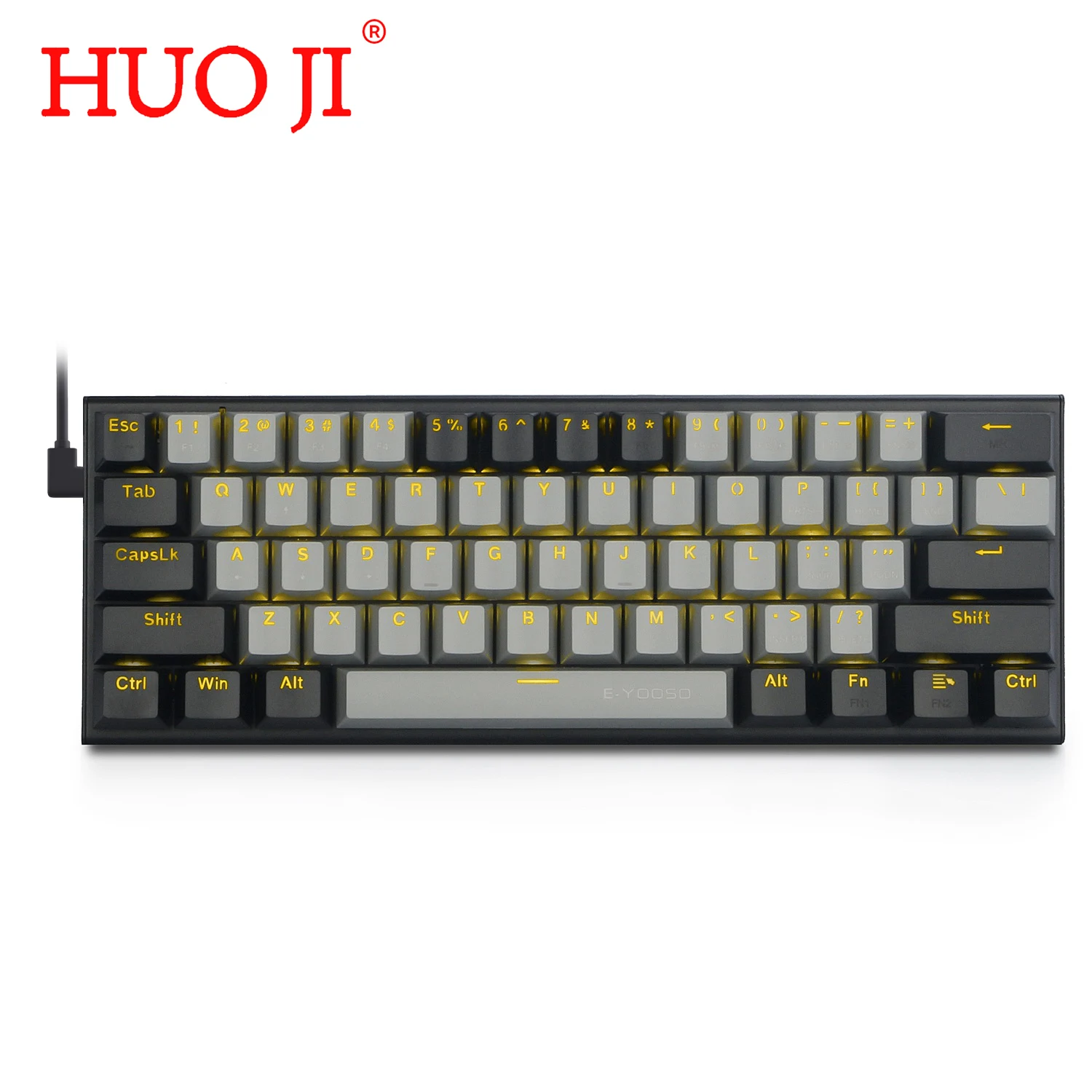 

New HUO JI E-YOOSO Z-11 60% Mechanical Keyboard USB Wired LED Backlit Axis Gaming Mechanical Keyboard 61 Key Optical Switches .