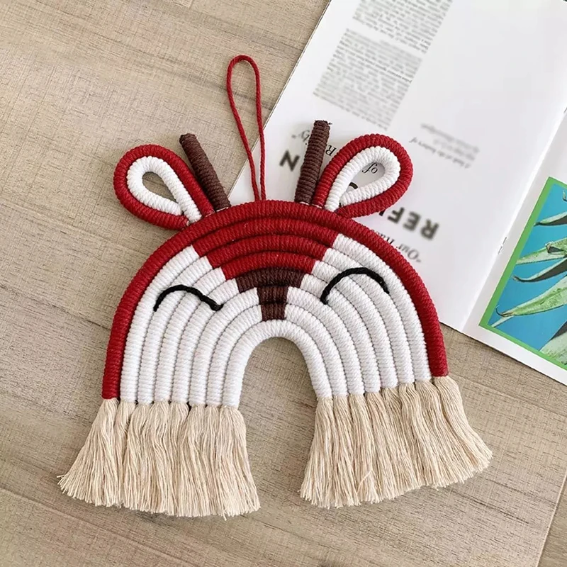 

Ins Decoration Nordic Style Home Children's Room Decoration Pendant Hand-woven Rainbow Deer Lion Pendant Wall Decoration