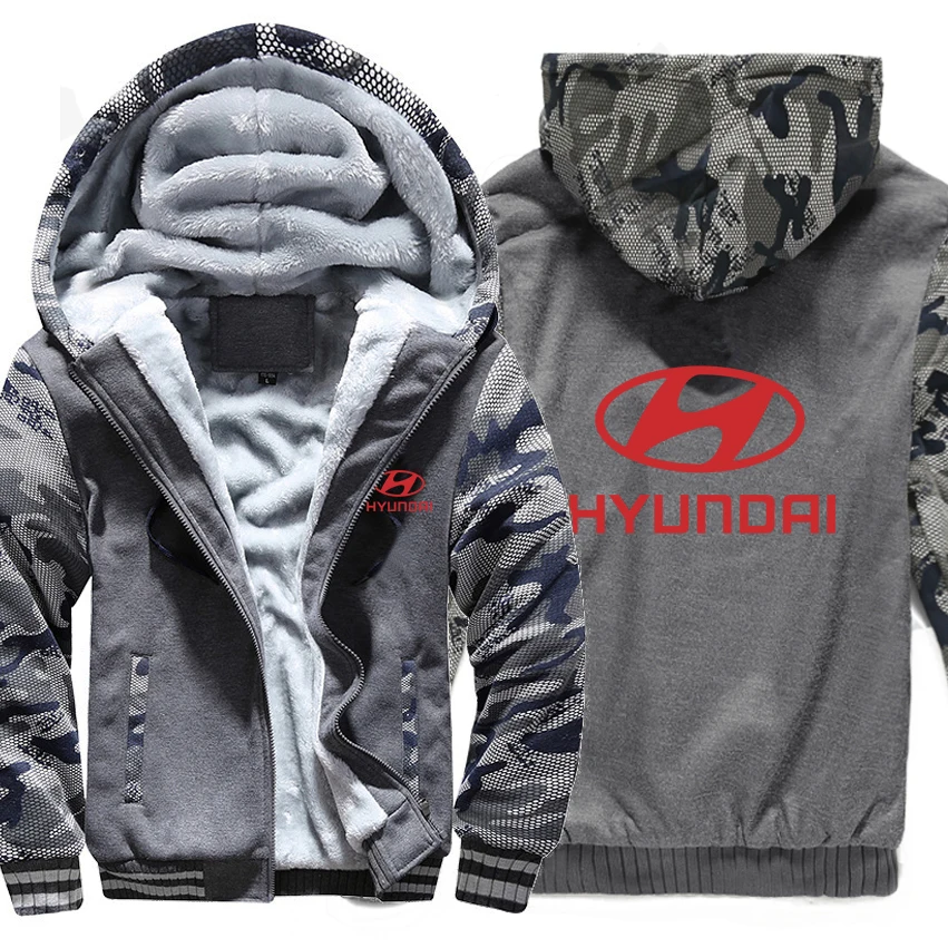 

Hyundai Hoodies Winter Camouflage sleeve Jacket Men Fleece Hyundai Men Sweatshirt