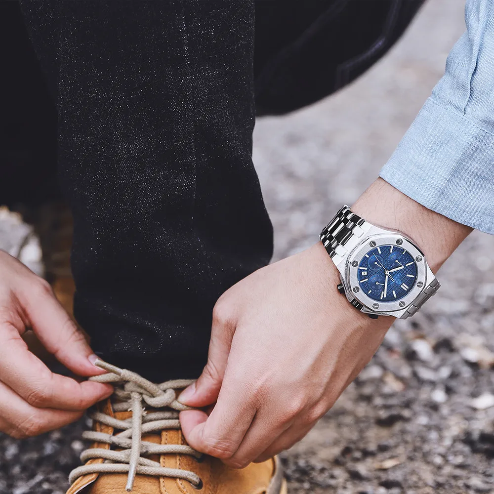 

OCHSTIN 2021 Quartz Wristwatch Luminous 30m Waterproof Men's Watches Mens Business Blue Watches Relogio Classic Popular Clocks