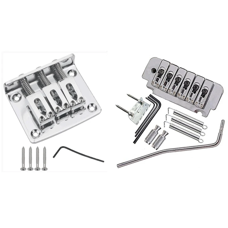 

2 комплекта для аксессуаров музыкального инструмента: 1 комплект 6-косоурные тремоло & 1 комплект из 3 изделий, строка гитарный Струнодержател...