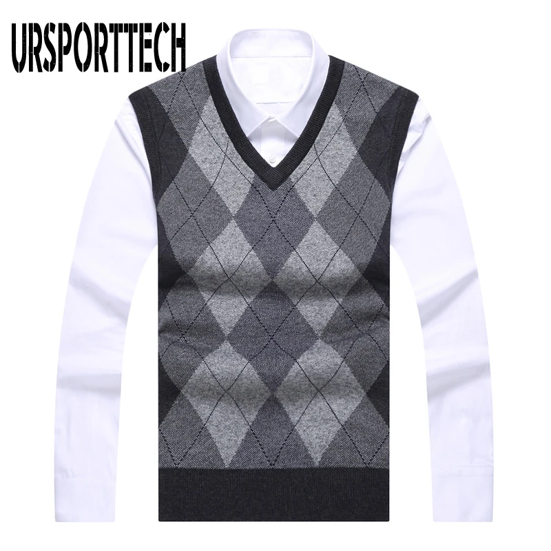 URSPORTTECH новый модный брендовый свитер Мужской пуловер с v-образным вырезом