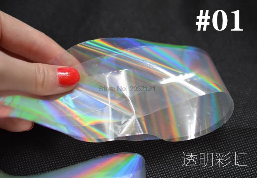 by dhl or ems 1000pcs colorful transparent nail Star sticker Aurora laser cellophane paper 4 * 120cm entire volume new | Красота и