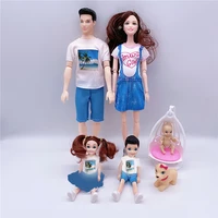 2020 5 person family doll set pregnant women mom daddy son daughter little baby crane girl fashion children toys