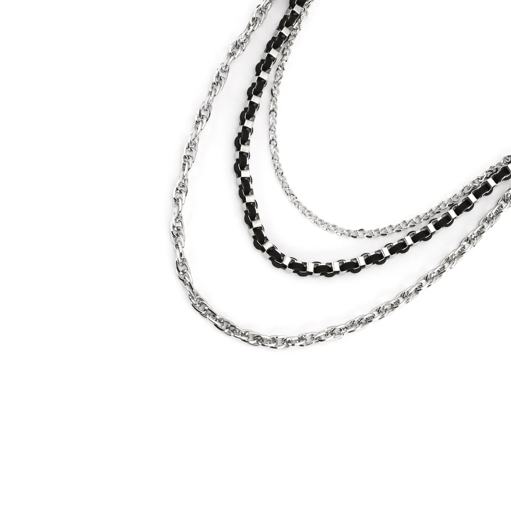 Мужской кошелек в стиле панк-рок серебристые цепочки металлический многослойный