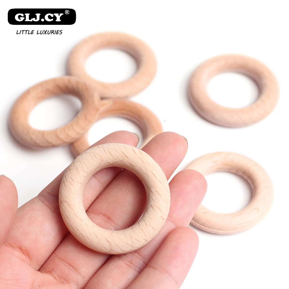 Прорезыватель для зубов из натурального дерева 10 шт. кольца нетоксичные здоровые