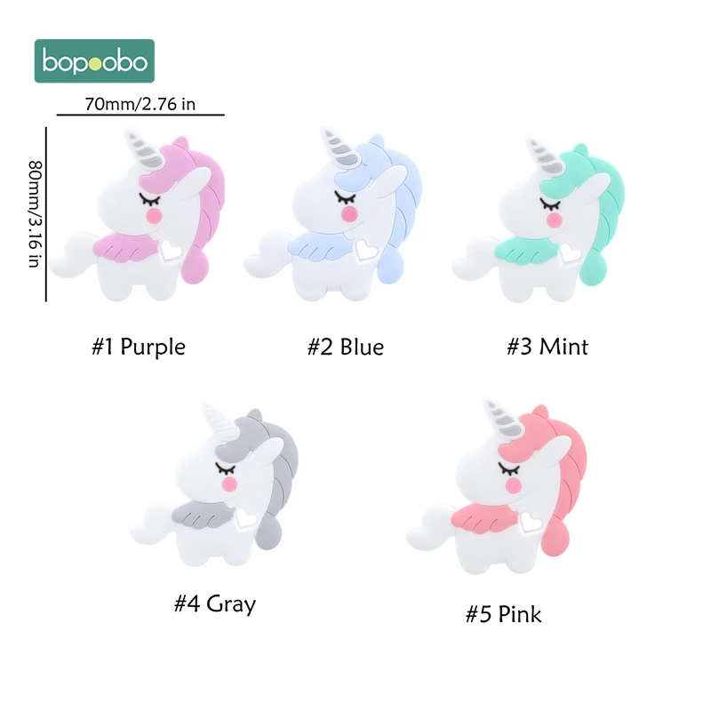 Bopoobo 1 шт. детский Прорезыватель силиконовый Единорог жевательный BPA бесплатно
