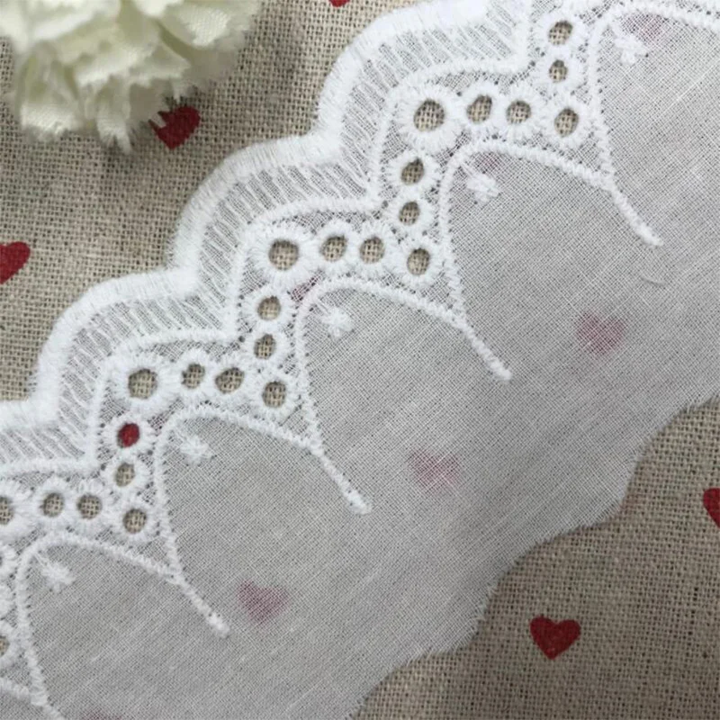 6 5 см ширина Горячая вышивка хлопок цветок кружевная ткань отделка Лента Сделай