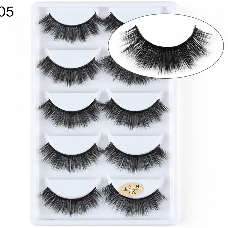 5 pairs of thick curled cross 3D mink handmade false eyelashes eyelash extension | Красота и здоровье