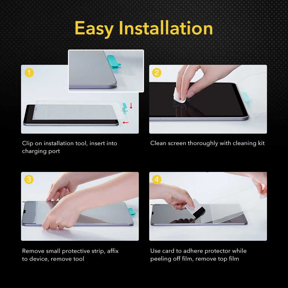 esr 2pcs paper feel screen protector for ipad air 4 9 8th 2020 ipad mini 6 pro 12 9 11 2021 2018 ipad 7 film like writing paper free global shipping