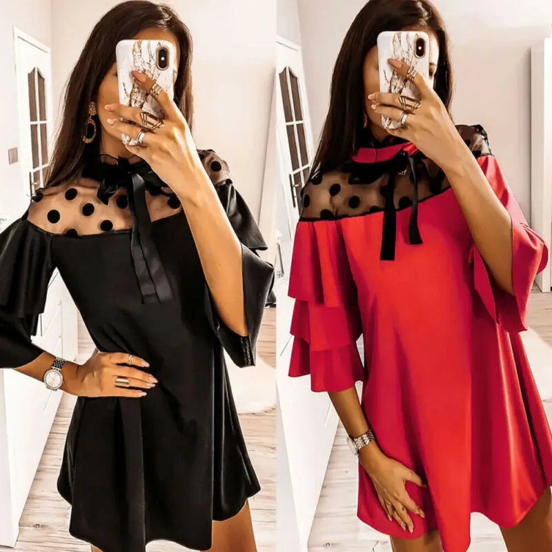 Женское сексуальное платье трапециевидной формы с рюшами женские вечерние