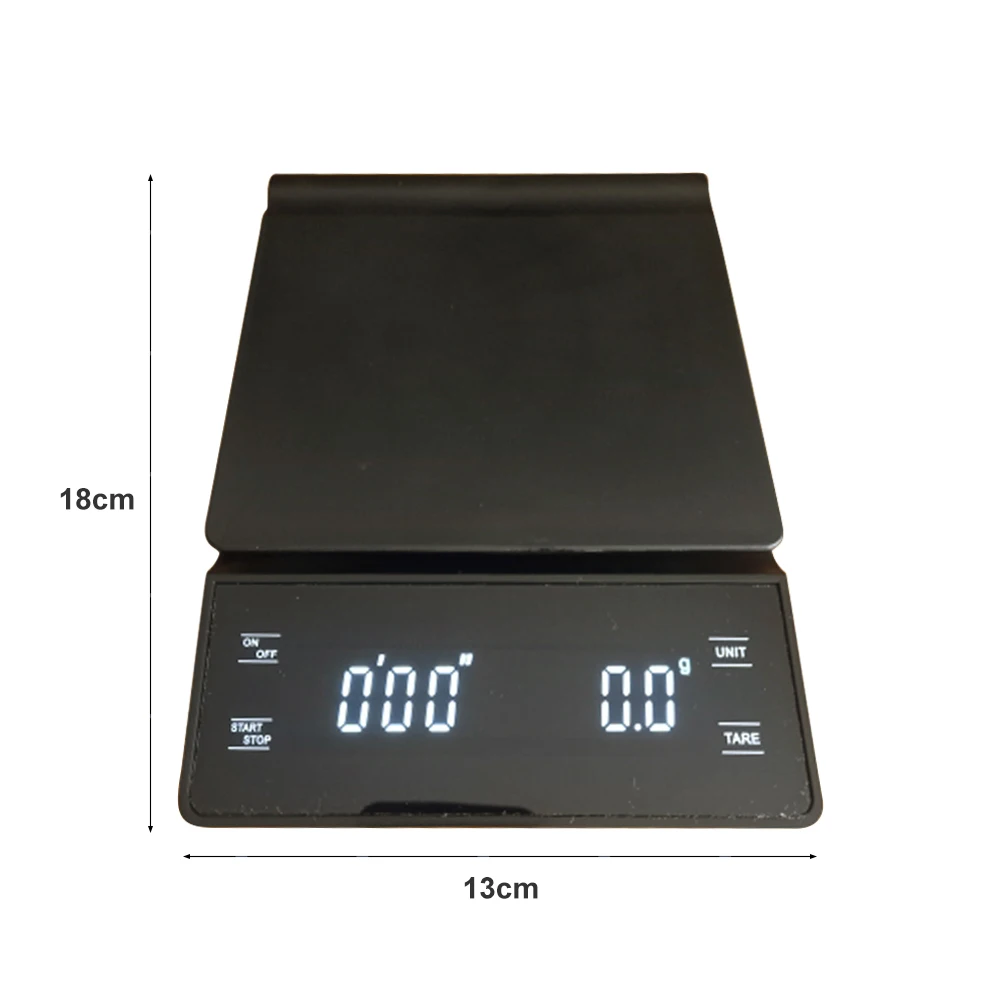 

3kg 0.1g Coffee Drip Scale Digital Scale Mini Digital LED Display With Timer Kitchen Jewelry Scales Measuring Tools