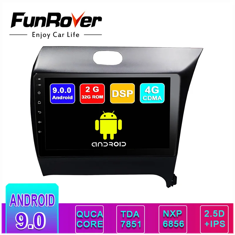 Автомобильный dvd-плеер FUNROVER android9.0 2.5D + IPS для Kia Cerato правая рука K3 forte 2013 2014 2015 2016