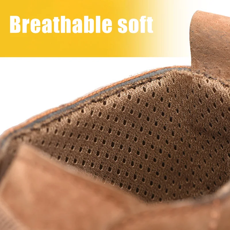 Новые популярные кожаные рабочие ботинки дышащая мягкая подошва Противоударная