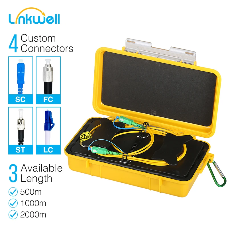 OTDR уничтожитель мертвой зоны волоконное кольцо пусковой кабель Box 1KM FC/SC/LC APC/UPC