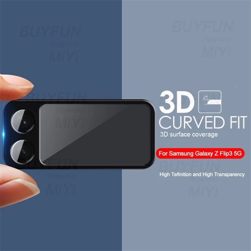 ZFlip3 3D изогнутая Защита объектива камеры для Samsung Galaxy Z Flip 3 Flip3 закаленное стекло