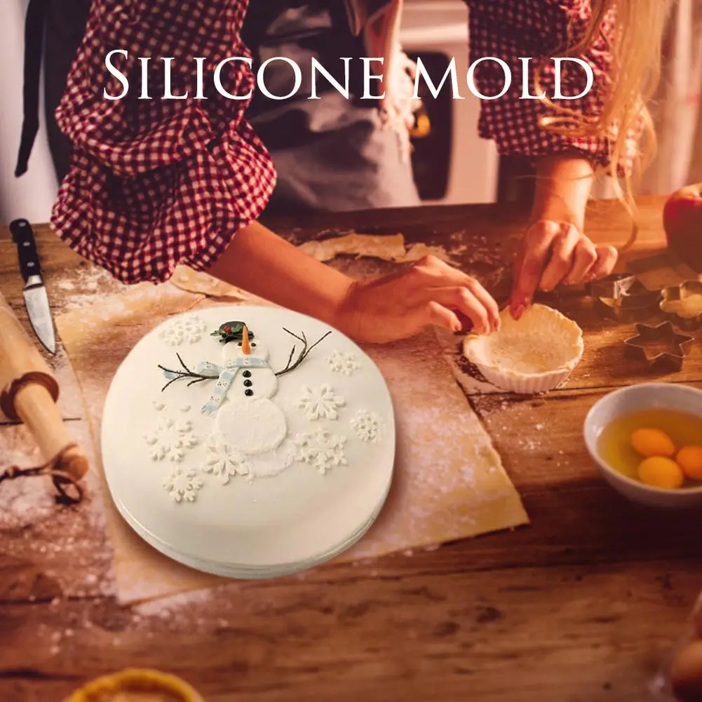 Рождественская тема силиконовая форма Рождественский снеговик для сыра мусс
