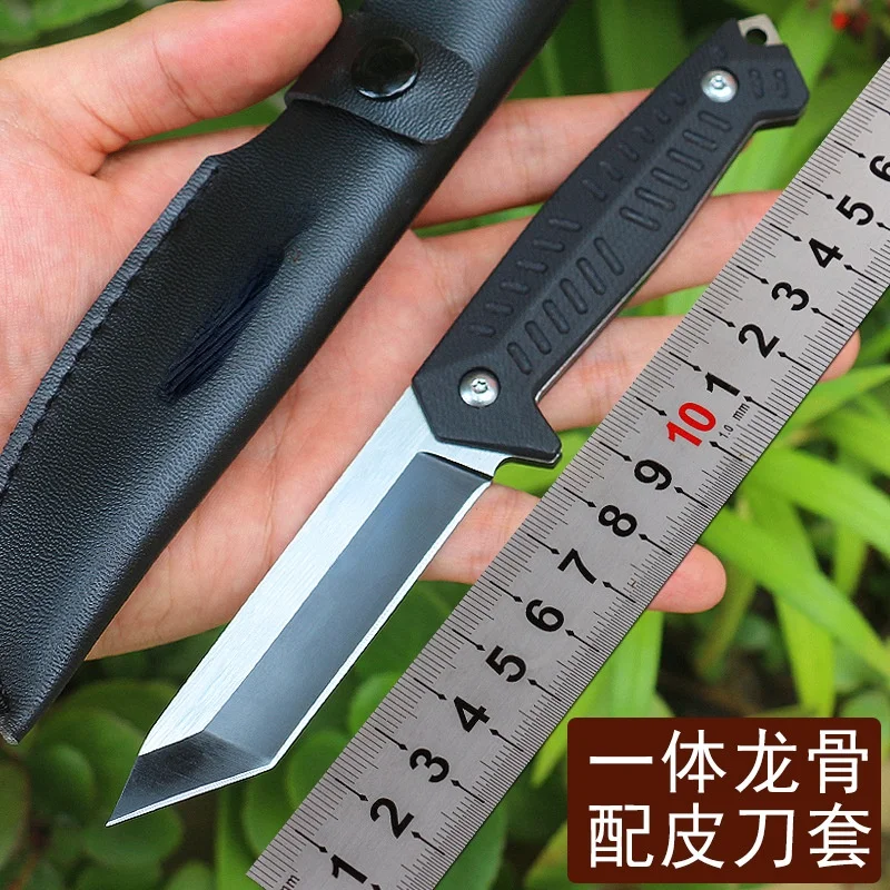 

Маленький прямой нож для кемпинга, выживания, ручка из стали 440 G10, многофункциональный нож высокой твердости для самообороны, набор ножей