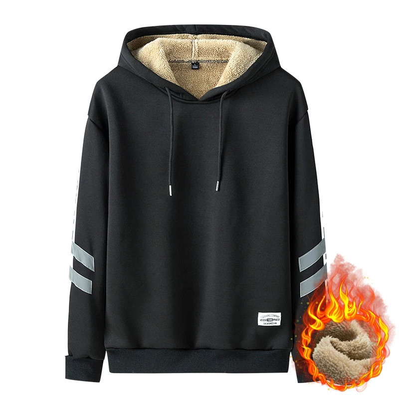 

Hoodie Men Wool Liner 2020 Brand New Thick Warm Hooded Sweatshirt Mens Streetwear Hoodies Harajuku Fashion Tops Couple Clothes