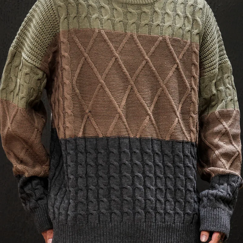 Толстый зимний свитер для мужчин теплый Модный трикотажный пуловер популярного