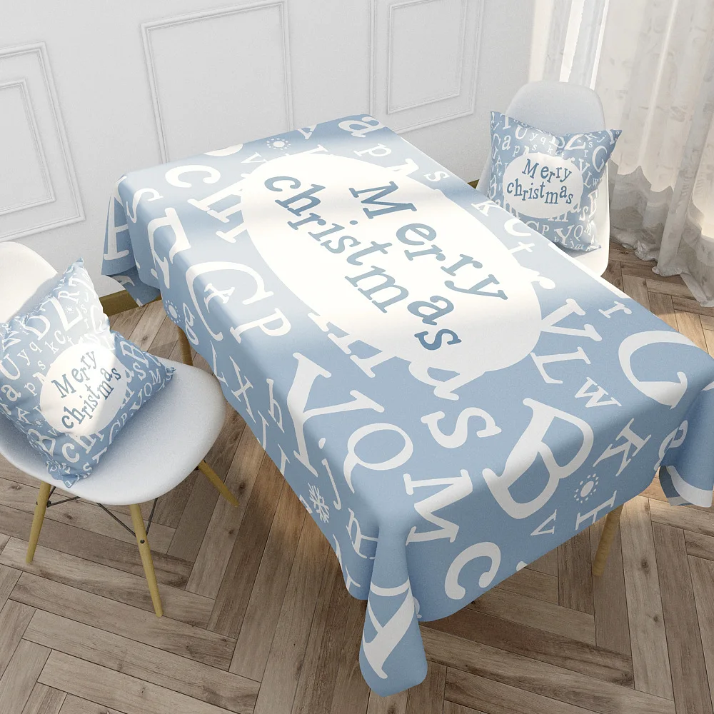 Рождественская Водонепроницаемая скатерть с изображением синего лося
