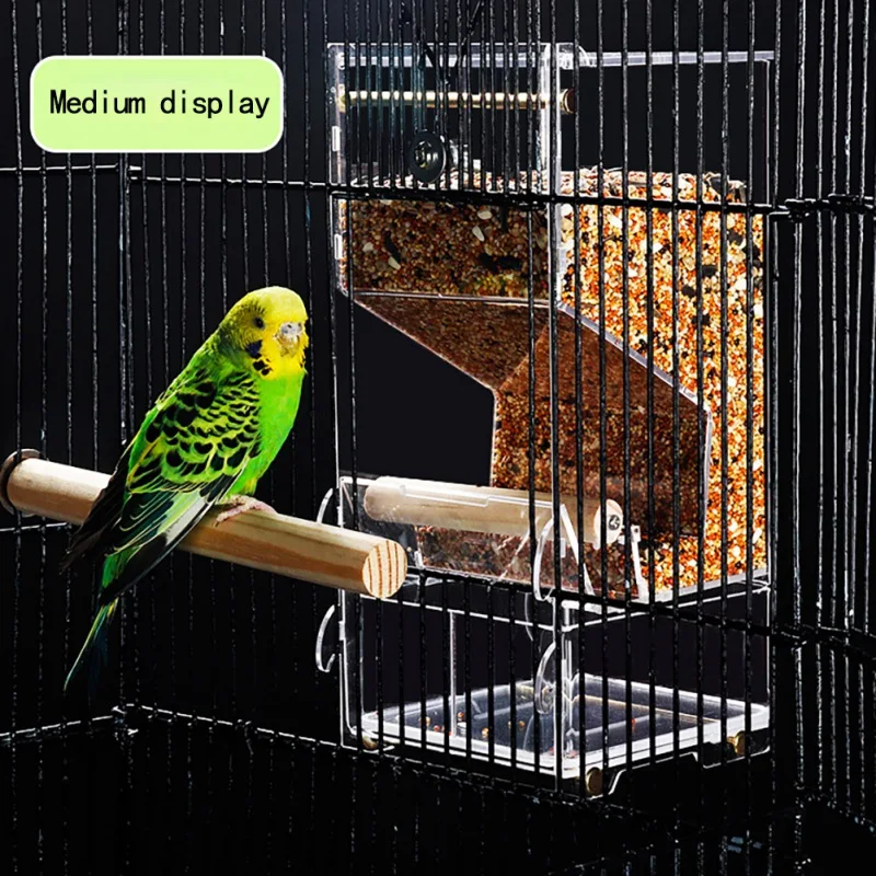 

Automatic Anti-spatter And Splash-proof Parrot Feeder Bird Poultry Feeder Acrylic Food Box Parrot Pigeon Pet Bird Feeder
