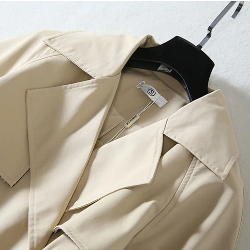 

Mozision Plaid Patchwork Lace-up Trench Coat Women Notched Collar With Belt Overcoat Ladies Casual Loose Windbreaker 2020 Spring
