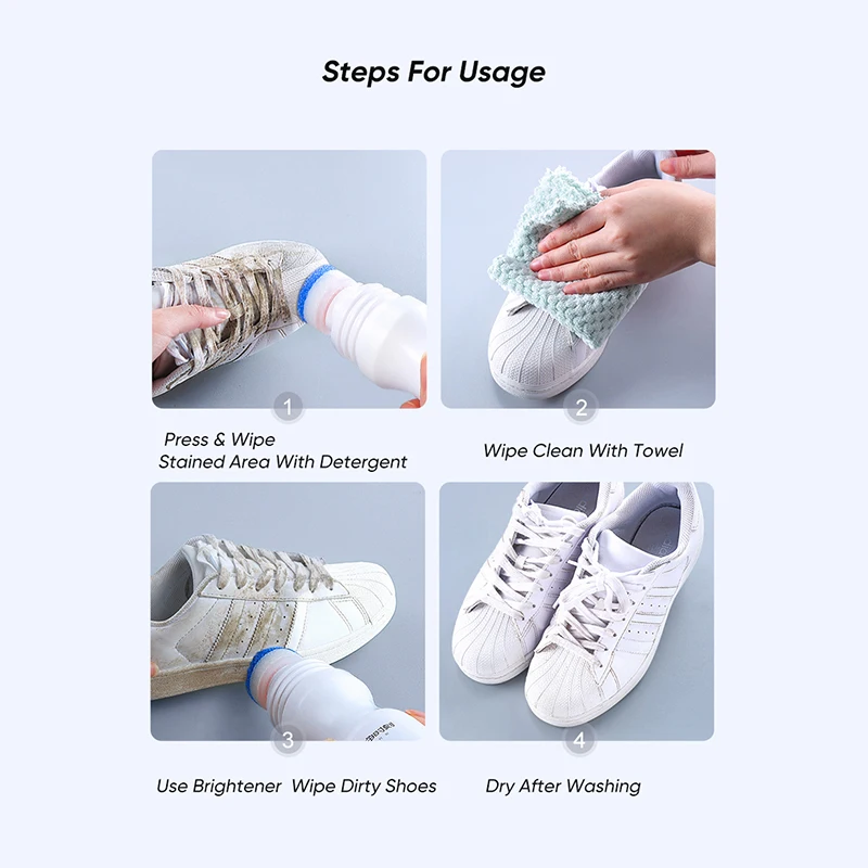 JOYBOS White Shoe Cleaner Decontamination Whitening No Wash Sneakers Cleaning Tools Shoes Care Leather | Дом и сад