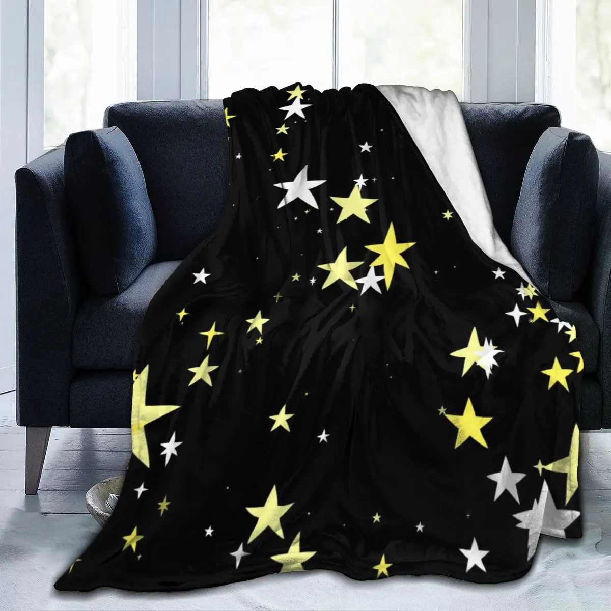 

Manta de franela с принтом estrellas en 3D, ropa de cama suave, cubierta de cama, decorar textil para el доме
