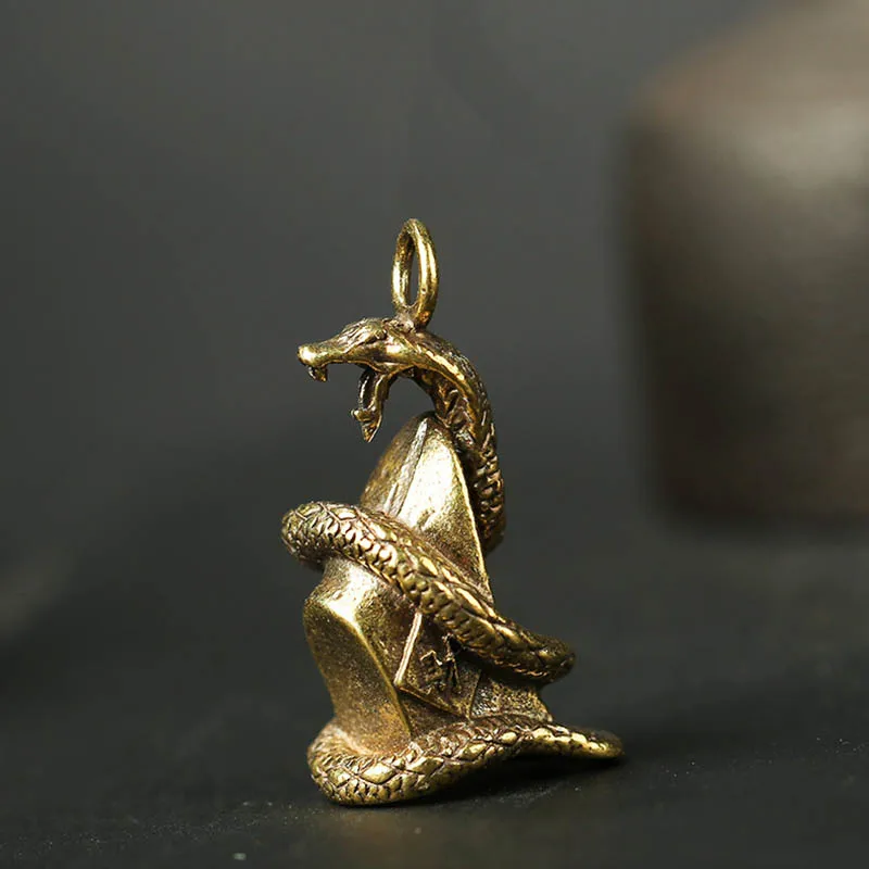 Брелок для автомобиля из чистой меди подвесная подвеска латунный Змеиный слиток