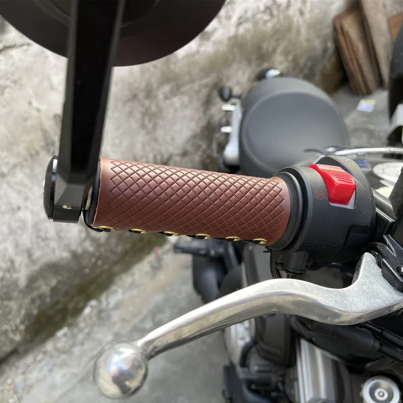 Кожаный чехол для мотоциклетного руля Cafe Racer Moto нескользящий держатель скутера