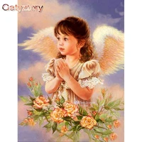 gatyztory angel girl paint by numbers figure oil painting by numbers on canvas 40x50cm women frameless diy home decor wall art