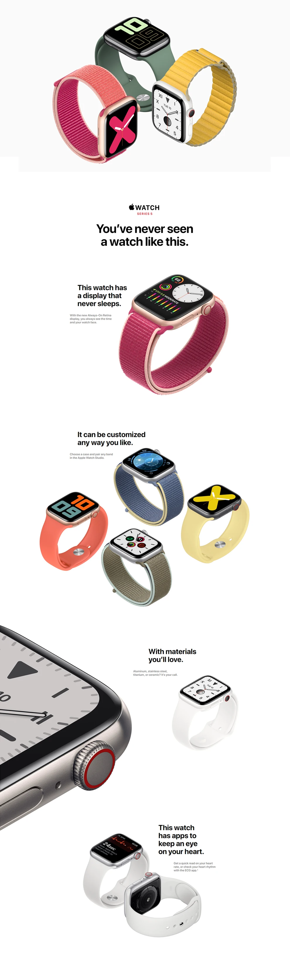 PanTong Apple Watch Series 5 40 мм алюминиевый чехол со спортивным браслетом, спортивные Смарт-часы для телефонов Apple, авторизованные онлайн-продажи