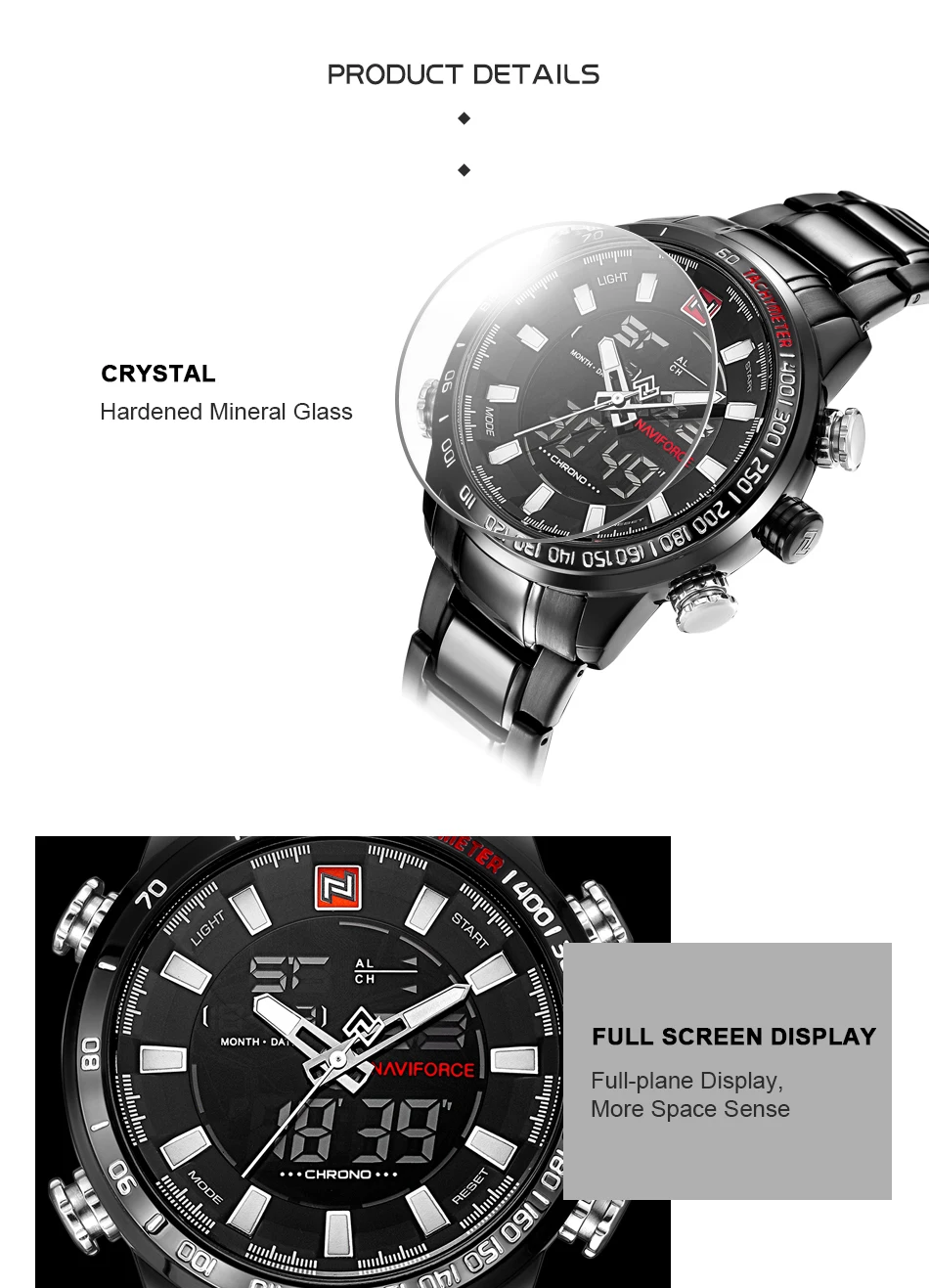 NAVIFORCE новые роскошные мужские спортивные часы Chrono брендовые военные водонепроницаемые электронные наручные часы с подсветкой мужские часы с секундомером