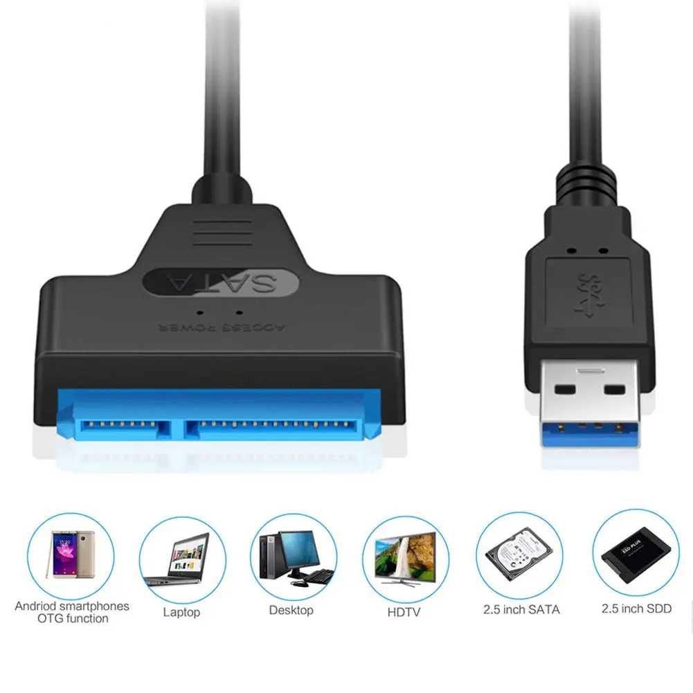 USB 3.0 to SATA7+15pin Hard Disk Cable Converter 2.5 Inches SSD HDD SATA Adapter Accessories &amp Parts |