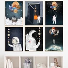 Картины на холсте с изображением космонавта, настенное искусство, домашний декор на солнечной батарее, Модульная картина для гостиной, плакаты и принты в скандинавском стиле