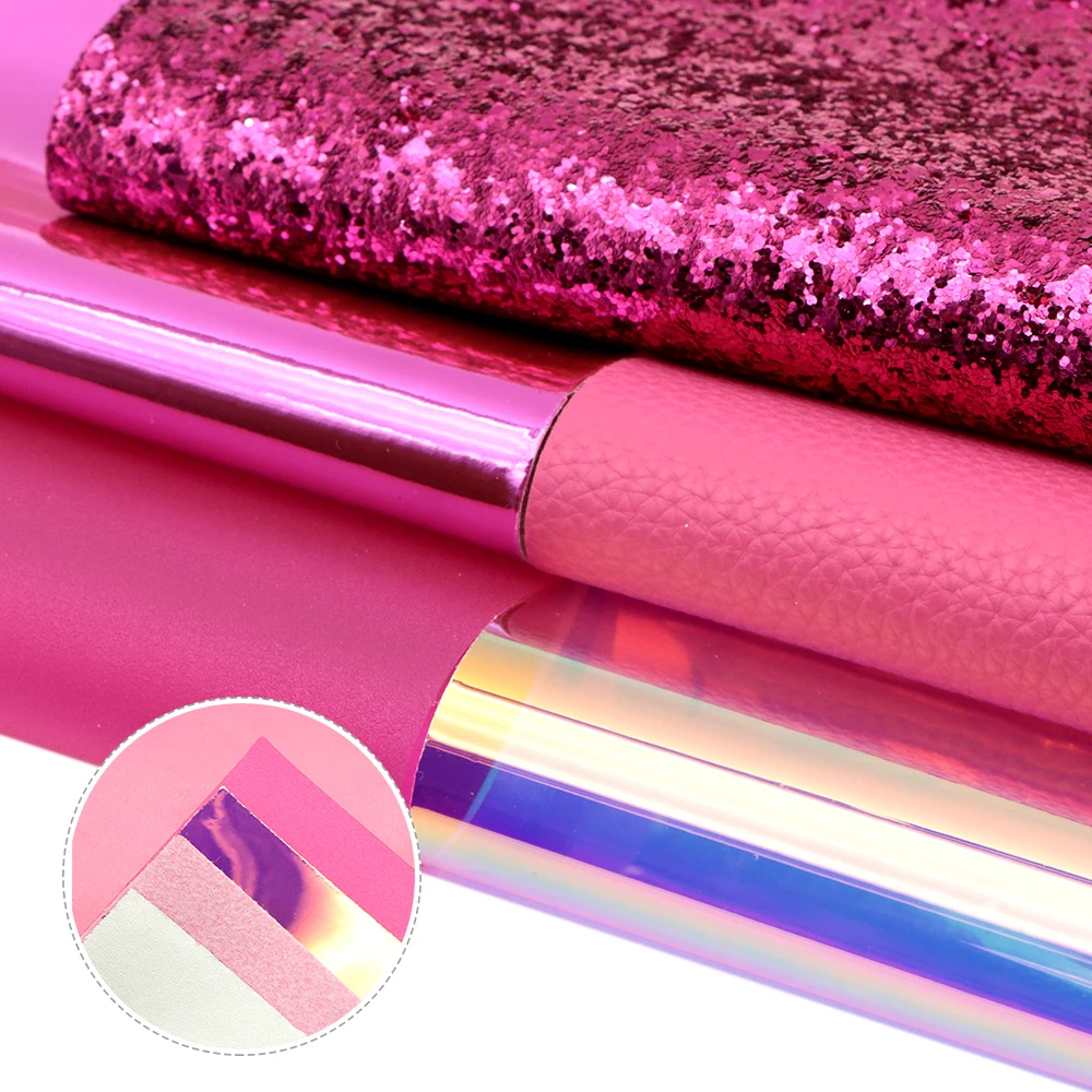 

5pcs 20*34cm Solid Color Faux Leather Fabric Sheet Vinyl Leatherette Clothing Upholstery DIY Earring Accessories,1Yc12415