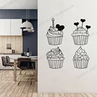 Маффины, кексы, торты, сладости, десерт, настенная наклейка, наклейка на окно, стекло, ручная работа для дома, гостиной, украшения, Фреска rb403