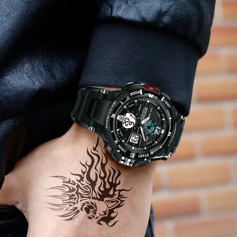 

New Sport Wrist Watch Men Watches Male Watch For Men Clock Dual Display Wristwatches Outdoor Waterproof Hours SANDA Brand #289