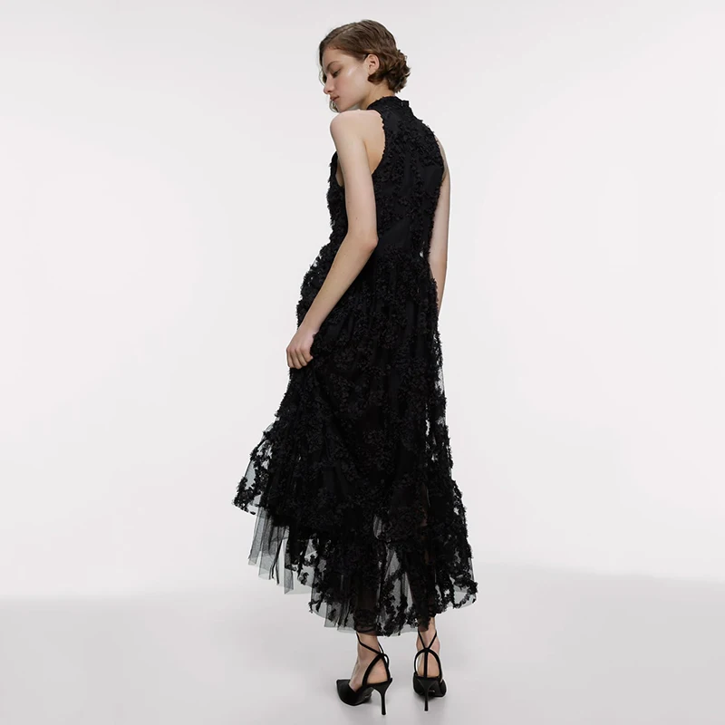 Женское текстурированное платье ZA модное асимметричное без рукавов с высоким