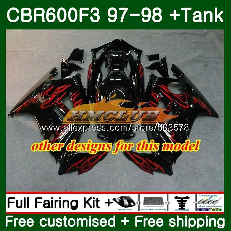 

+Tank For HONDA CBR600F3 CBR600RR CBR 600F3 FS 600CC 68CL.1 Woman Flower CBR600 F3 97 98 CBR600FS CBR 600 F3 1997 1998 Fairing